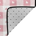 Area Rugs, Pink Plaid Heart Washable Large Rugs for Living Room Dining