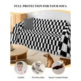 thumbnail image 4 of Black White Plaid Couch Cover for Dogs, Modern Buffalo Check Gingham Art Washable Sofa Covers Slipcover for Pets Dogs Futon Cover, Couch Recliner Covers, Oversized Chair Slipcover 71"x91", 4 of 9