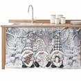 thumbnail image 2 of Grey Christmas Cabinet Curtain 28"Wx51"L,Dustproof Storage Cabinet Curtain with Self Adhesive Tape,Gnomes Xmas Snowflake Gifts Winter Tall Pantry Cover Drape for Kitchen,Laundry Room,Utility Closet, 2 of 9