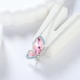 thumbnail image 5 of Juwaliy Pink Butterfly Fairy Necklace Women October Birthstone Necklace Tourmaline 925 Sterling Silver Jewelry Birthday Valentine's Day Gift, 5 of 7