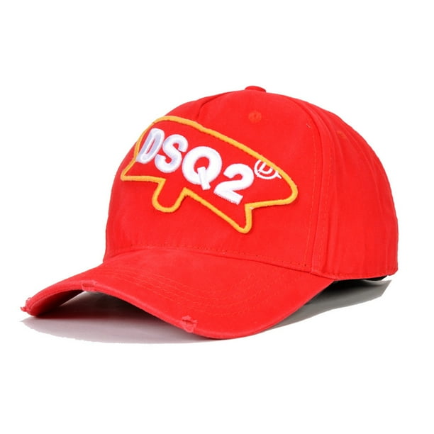 Gorra de béisbol DSQS2 para hombre, roja, 57-59 cm, circunferencia de cabeza