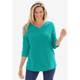 thumbnail image 6 of Woman Within Plus Size Three-Quarter Sleeve Thermal Sweatshirt, 6 of 6