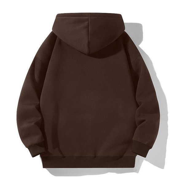 kpoplk Men's Oversized Letter Graphic Drawstring Casual Hoodies Long Sleeve Vintage Street Hoodie Sweatshirts(Coffee,5XL)