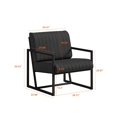 thumbnail image 4 of Modern Accent Chair, PU Leather Tufted Upholstered Reading Chair Lounge Chair with Thick Backrest and Seat Cushions, Living Room Chair Armchair with Stury Steel Frame for Bedroom Apartment, Black, 4 of 7