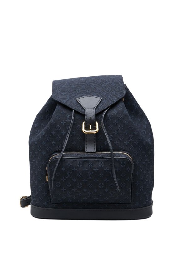 Pre-Owned Louis Vuitton Monogram Mini Montsouris GM Backpack M92455 Navy Canvas Leather Women's...