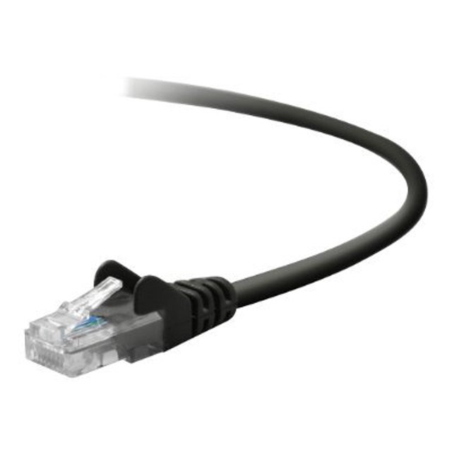 Belkin - Patch cable - TAA Compliant - RJ-45 (M) to RJ-45 (M) - 5 ft - UTP - CAT 5e - molded, snagless, stranded - black