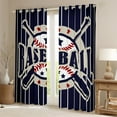 thumbnail image 2 of Castle Fairy Adults Female Men Baseball Gamer Black Out Curtains,Abstract Geometric Stars Stripes Curtains Pack of 2 (42x63 Each),Sport Vintage Aesthetic Bedroom Curtains,Microfiber Bedroom Decor, 2 of 6