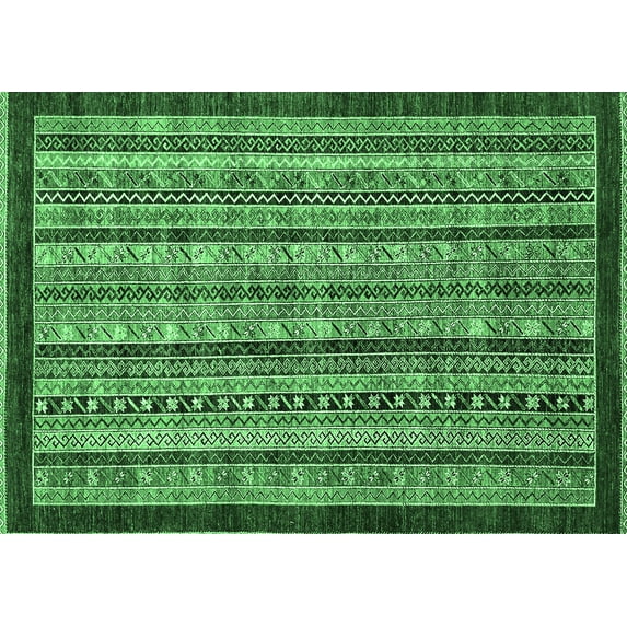 Ahgly Company Indoor Rectangle Southwestern Emerald Green Country Area Rugs, 2' x 3'