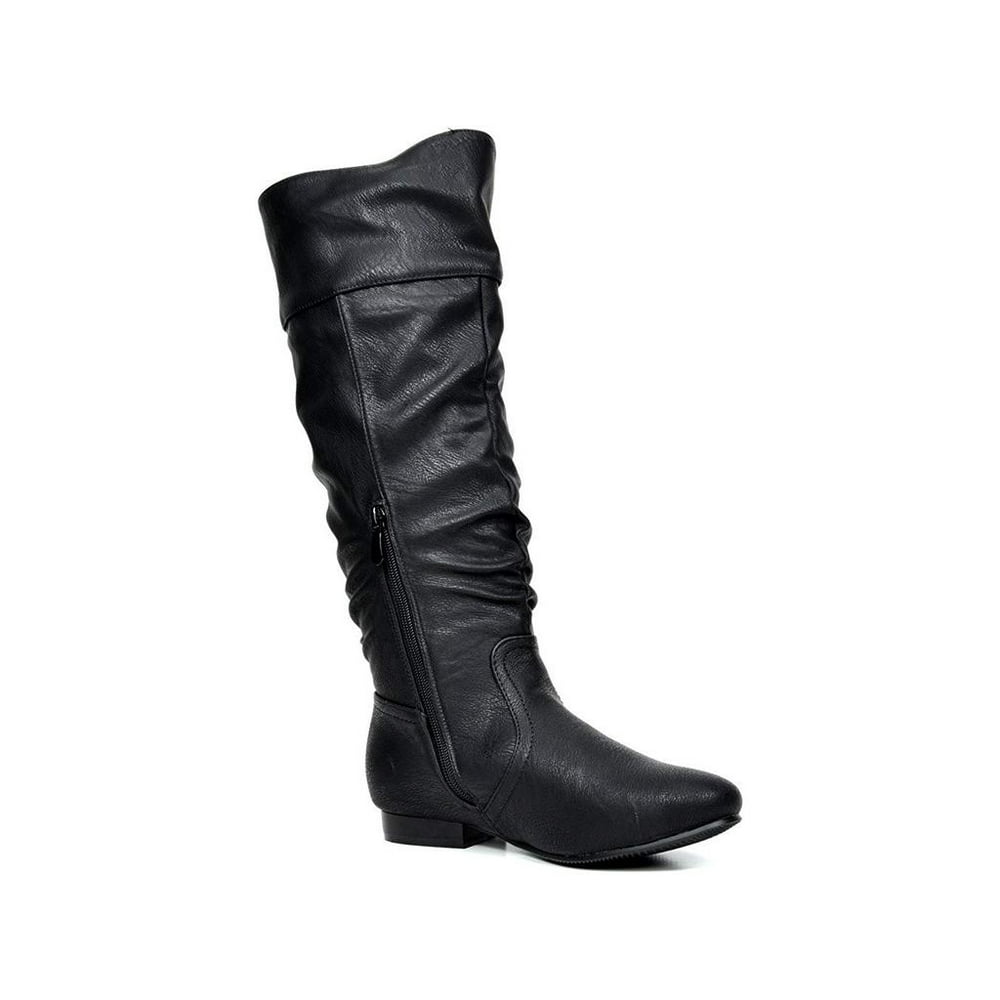 flat thigh high boots size 9