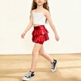 thumbnail image 4 of Ccpelsie Girls Shorts Summer Girls Running Shorts with Pockets Drawstring Kids Gym Workout Sports Shorts(Red,12-14 Years), 4 of 8