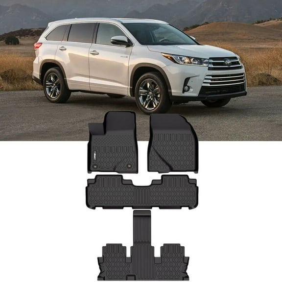 Nilight TPE Floor Mats for Toyota Highlander 7&8 Seats 2014 2015 2016 2017 2018 2019,All Weather Custom Fit Heavy Duty Floor Liners