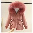thumbnail image 4 of Chaqueta acolchada de algodón para mujer, Parka con capucha, abrigo holgado y cálido, 2XL talla grande, Invierno, 4 of 5