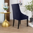 thumbnail image 4 of Labymos Chair Cover Velvet Chair Slipcovers Removable Washable Soft Dining Chair Protector Cover Dark Blue, 4 of 8