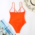 thumbnail image 4 of Trajes de baño siameses de color sólido sexy para mujer Conjunto de ropa de playa con estampado de bikini Fridja  nalpqowj53160, 4 of 4
