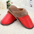 thumbnail image 4 of Zapatillas de algodón de moda, zapatillas de piel de vaca de invierno, zapatillas de casa para hombres y mujeres, 4 of 6