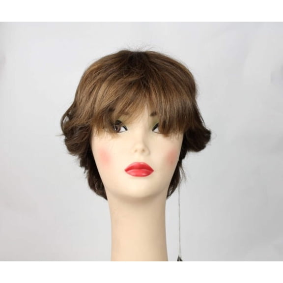 European Human Hair Freeda Wig Linda Brown With Blended Lowlights And Highlights Size M