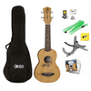 Luna UKE BAMBOO Soprano Size Ukulele w/Bag, Tuner, Strings, Stand, More