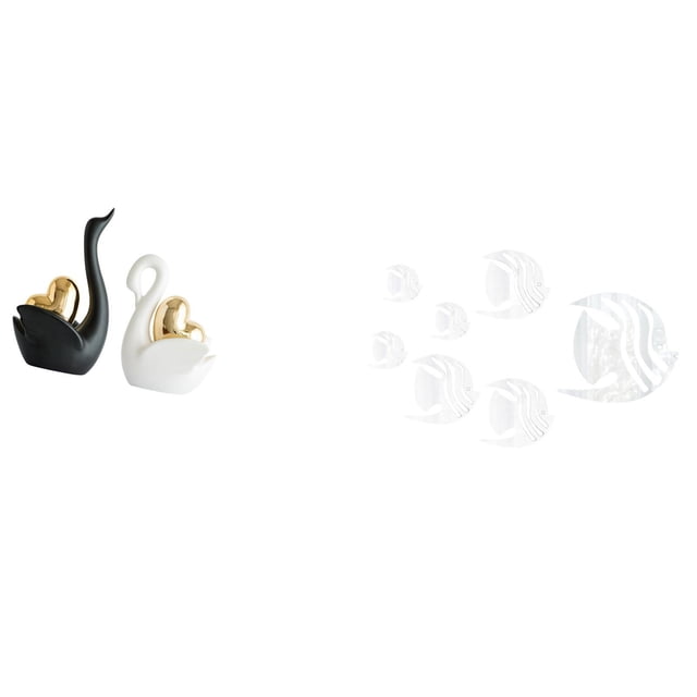 Elegantes Figuras De Pareja De Cisnes Y Pegatinas De Espejo Acrílico De Peces Para Decoración Artística De Mesas Y Paredes En Salas De Estar.