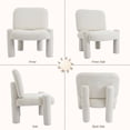 thumbnail image 3 of Dayalane Modern Accent Chair, Armless Single Chair Chenille Upholstered Sofa with Padded Back & Solid Wood Legs, Comfy Reading Chair Side Chair for Living Room Bedroom or Corner, Beige, 3 of 11
