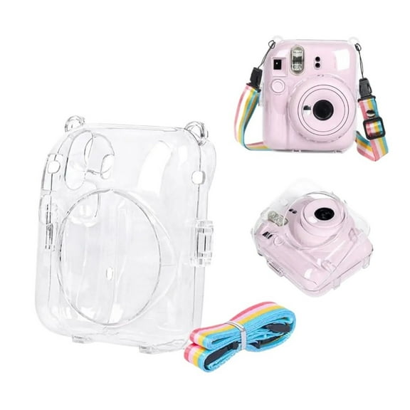MAE Mini Camera Bag Transparent Storage Case with Shoulder Strap Cover Shell for Fujifilm Instax Mini 12 for Camera Instax Mini12
