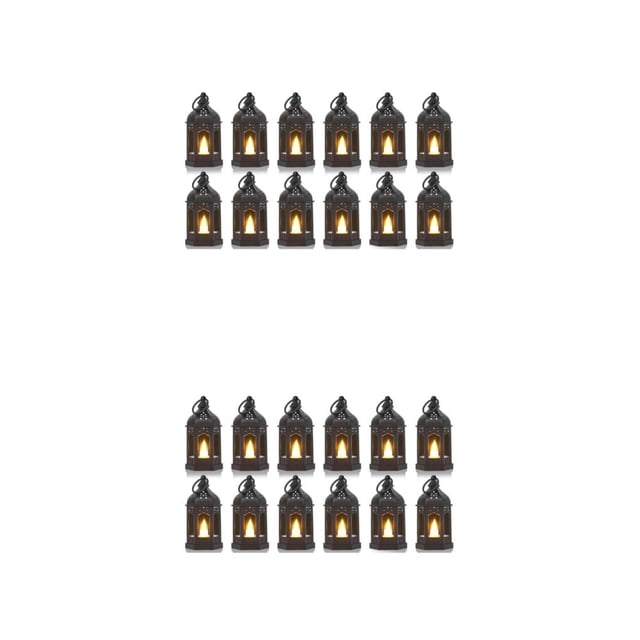Ruiboury 2pcs/set Set Mood Flickering Candlelight Of Black Lanterns Size Innovative black-12PCS 2Set