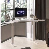 K314 Corner Electric Height Adjustable Standing Desk, White