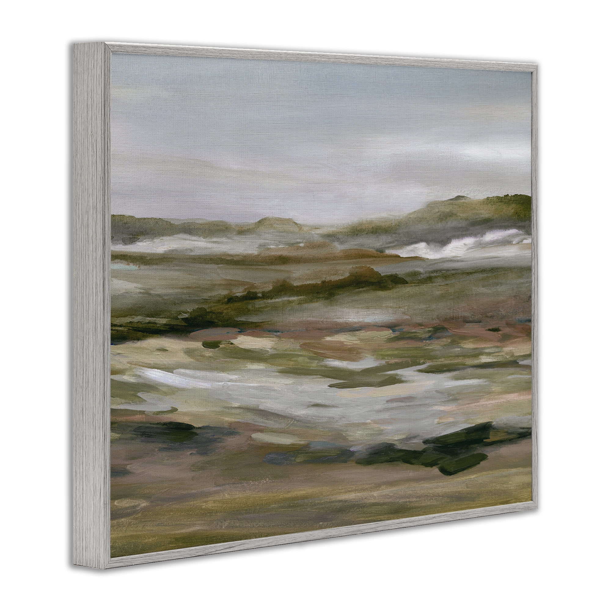 Stupell Industries Natural Meadow Abstract Horizon Gray Framed Giclee Art, design by Carol Robinson