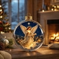 thumbnail image 3 of MYUNNIL Glowing Christmas Ornament Ball, 3.14" Mini Shatterproof Light-Up Night Scene Clear Globe Pendant with Warm LED Light for Xmas Tree Home Party Decor, 3 of 6