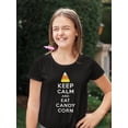 thumbnail image 2 of Halloween Keep Calm Candy Corn Women's Juniors Soft T Shirt, 2 of 5