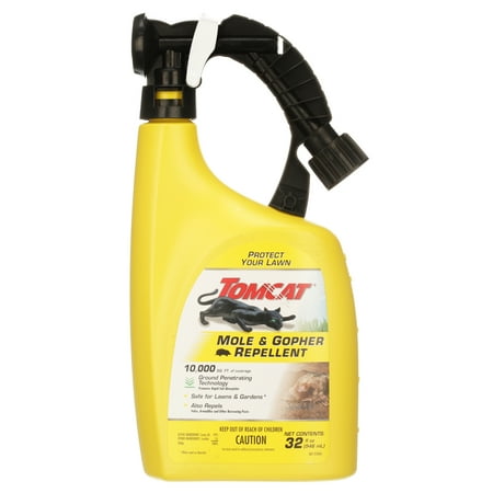 Tomcat Mole & Gopher Repellent Ready-To-Spray, Formulated with Castor Oil, 32 fl. oz.