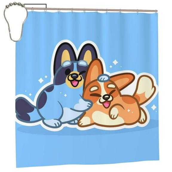 Masiiu Bluey Print Shower Curtain 72x72in Waterproof for Bathroom Decor Bathtub, Heavy Duty with 12 Hooks