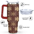 thumbnail image 3 of Christmas 40 Oz Coffee Tumbler with Handle Rust Resistant Winter Snowflake Coffee Travel Mug Decorative Tumbler for Spring Summer Birthday Christmas for Mom Wife Teacher Neighbor, 3 of 7