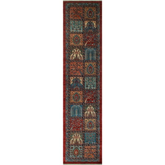 Aria Samar Blue/Red Runner, 2'11" x 12'11"