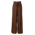 thumbnail image 3 of Made by Olivia Women's Ribbon Tie Chiffon Loose Pleated Wide Leg Palazzo Pants, 3 of 4
