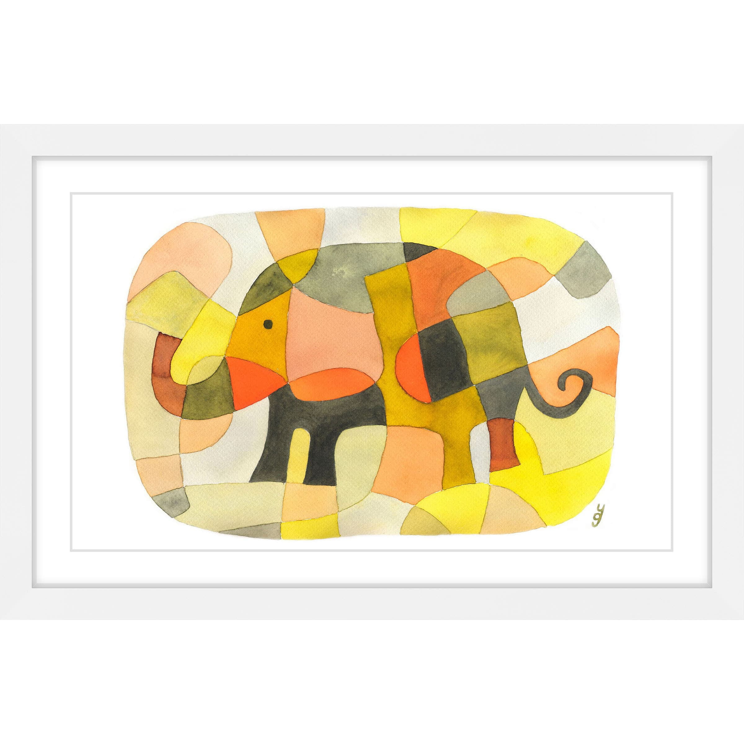 Marmont Hill - "Elephant Colors" by Yolanta Gawlik Framed Painting Print