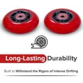 thumbnail image 5 of AlveyTech 76 mm Wheels for the Razor FlashRider 360 and RipRider 360 (Set of 2) - Durable Red Wheel with Black Hub with ABEC Bearings, Replacement Drift Kart and Scooter Wheel Parts, DIY Install, 5 of 7
