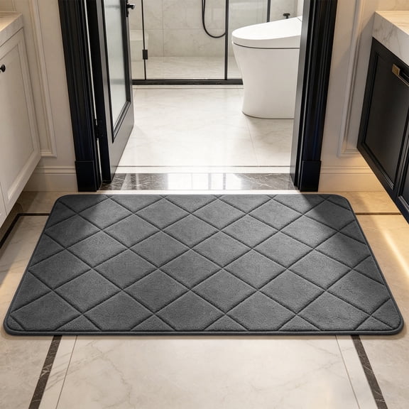 Large Bath Mat 20x32 In Absorbent Rug Soft Non Slip Machine Washable Bathroom Kitchen Laundry Room Bedroom Sink Mat for Daily Home Use Wet Surface Protection Cozy Step Bathroom Bathroom Room Room