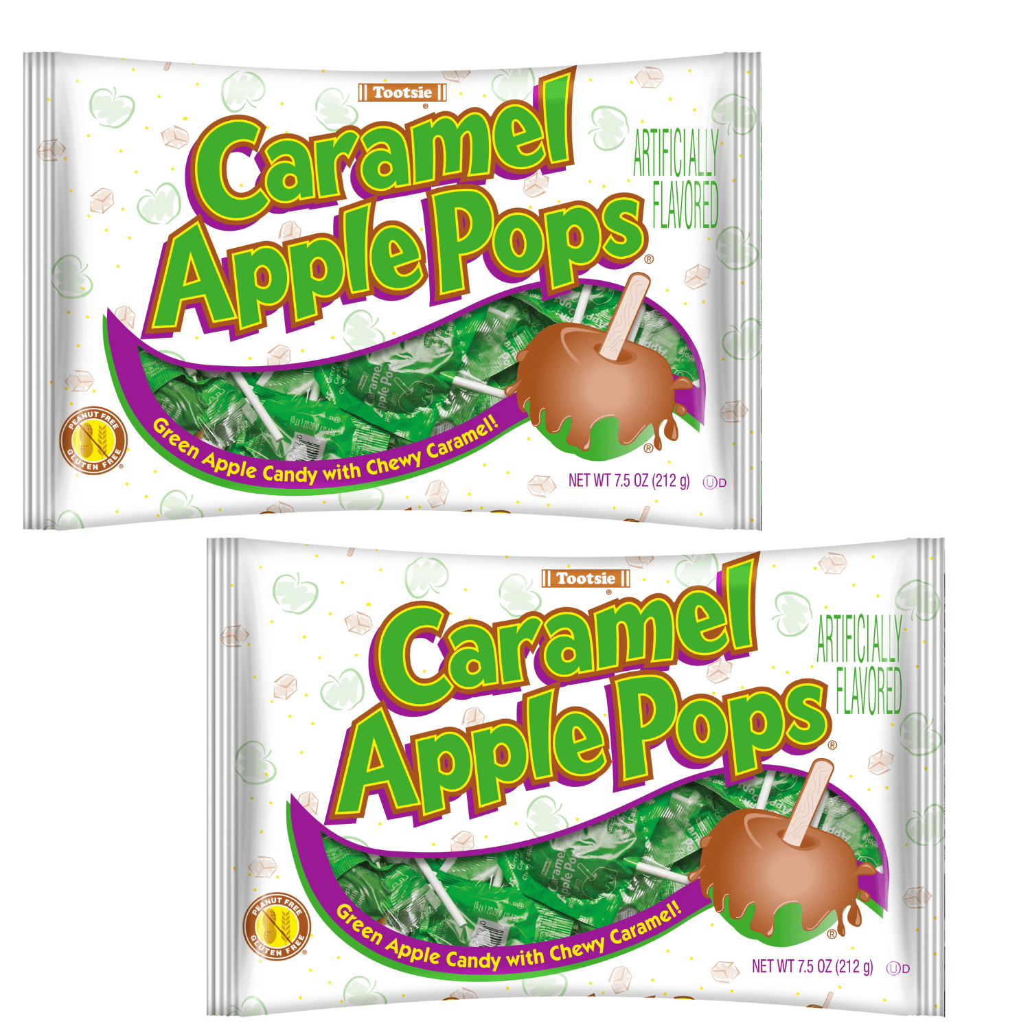 Tootsie Caramel Apple Pops, Green Apple Lollipops Candy Bags Peanut