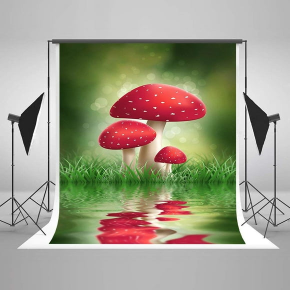 BSDHOME Polyester 5x7ft Fairytale Backdrop Magic Mushroom Tree Background Fantasy Backdrops for Baby Children photoshoot