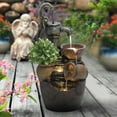 thumbnail image 4 of HomeStock Urban Upmarket Pump And Pots Resin Outdoor Fountain With Lights, 4 of 10