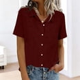 thumbnail image 2 of Bovxnpu Summer Short Sleeve Button Down Shirts Collared Button Pocket Top Casual Summer Tops (Women's or Women's Plus), 2 of 7