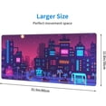 thumbnail image 3 of Purple Japanese City Gaming Mouse Pad XL 31.5×11.8 in Retro Pixel Neon Vaporwave Anime Street Extended Mousepad 30X80cm with Non-Slip Rubber Base Stitched Edge Large Desk Mat for Gamer Office Desk, 3 of 6