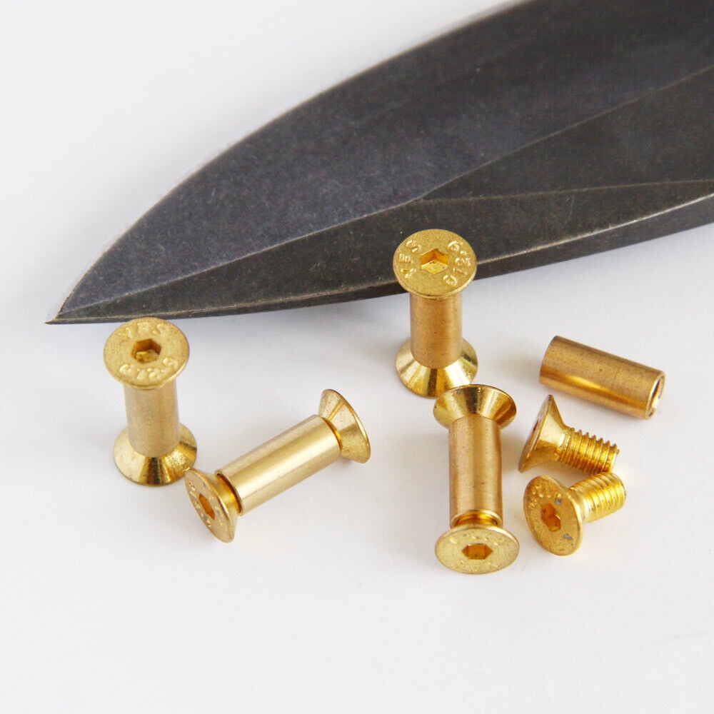 20 Sets Brass Bracket Bolt Fasteners Tool Head Diameter 6 mm Tactical Lock  Rivets EDC Knife Handle Pins Hardware Knife Screws Knife Making Supplies  Blind Rivets (Gold) - Yahoo Shopping