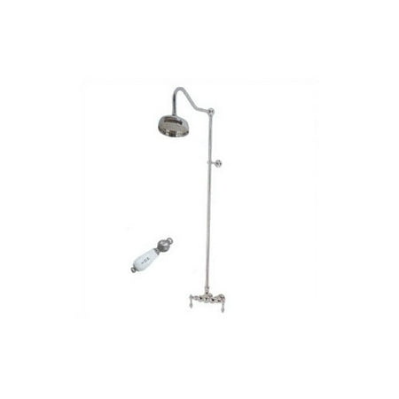 Elizabethan Classics Single Handle Wall Mount Clawfoot Shower Faucet Trim Hot and Cold Porcelain Lever Handle Set