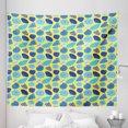 thumbnail image 1 of Shells Tapestry, Repeating Pattern Underwater Life Marine Nautical Mollusk Aqua Themed Illustration, Fabric Wall Hanging Decor for Bedroom Living Room Dorm, 5 Sizes, Blue Yellow, by Ambesonne, 1 of 1
