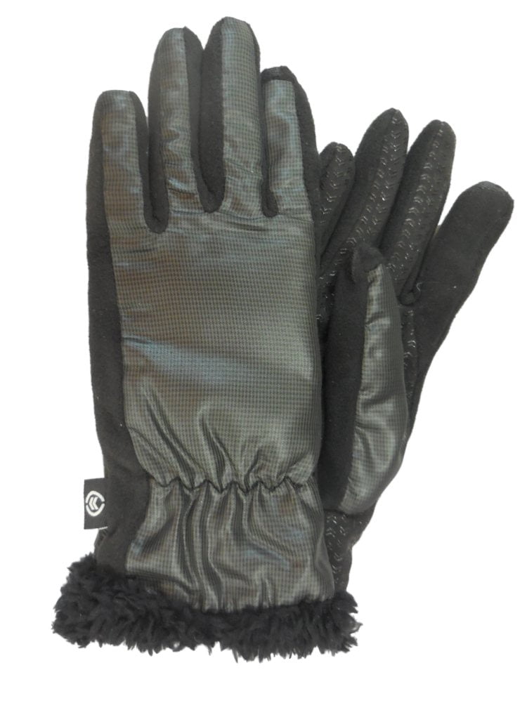 Isotoner Isotoner Smart Touch Womens Black MicroCheck Tech & Text