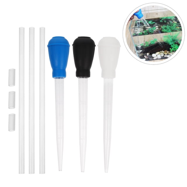 FENGGUIQU 3Pcs Aquarium Gravel Cleaning Tool and Fish Tank Water Changer with Delicate Transparent Design