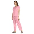 thumbnail image 3 of Inkmeso Ensemble de Nuit 2 Pcs pour Femmes Manches Courtes Haut & Pyjama en Coton Doux, 3 of 7