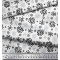 thumbnail image 2 of Soimoi Cotton Voile Fabric Snowflake Artistic Print Sewing Fabric Yard 42 Inch Wide, 2 of 3