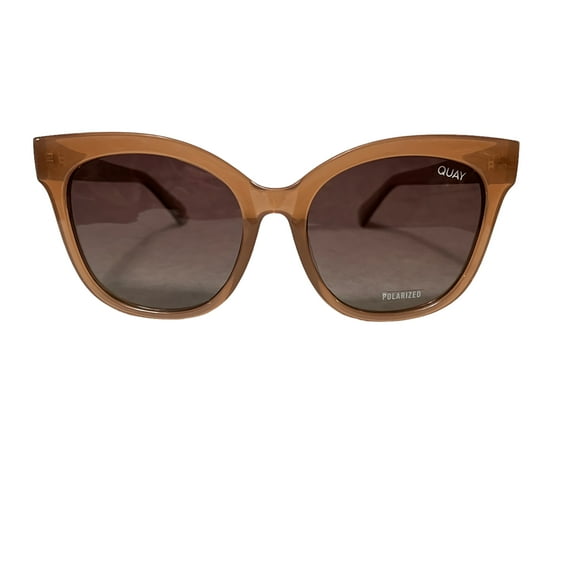 Quay Australia It's My Way Polarized UV Protection Unisex Oversized Cat Eye Sunglasses, Oat Brown